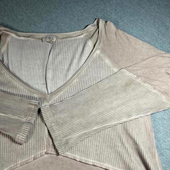POL Tops - POL Clothing Ribbed Knit Woman’s Tunic Top V-Neck Rayon/spandex Blend POL Top